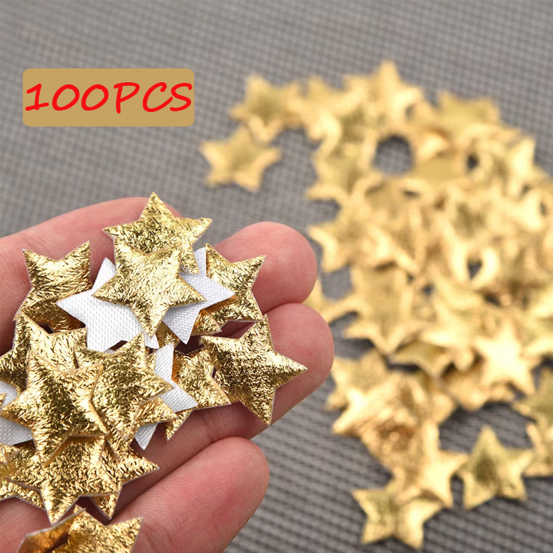 Embellishments For Scrapbooking - 100 шт. золотых/серебряных звезд для рождественского