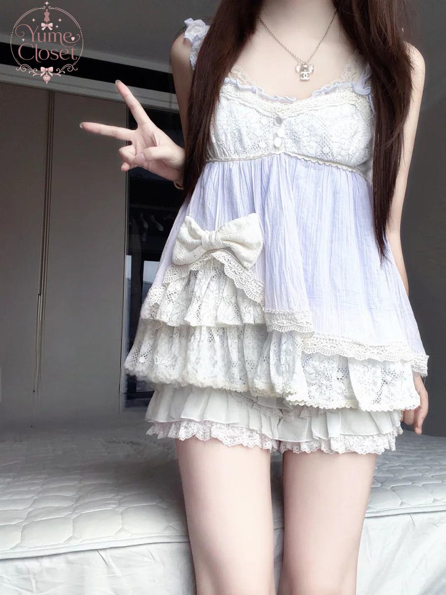 Elastic Lace Trim - Кокетливый комплект из двух предметов в