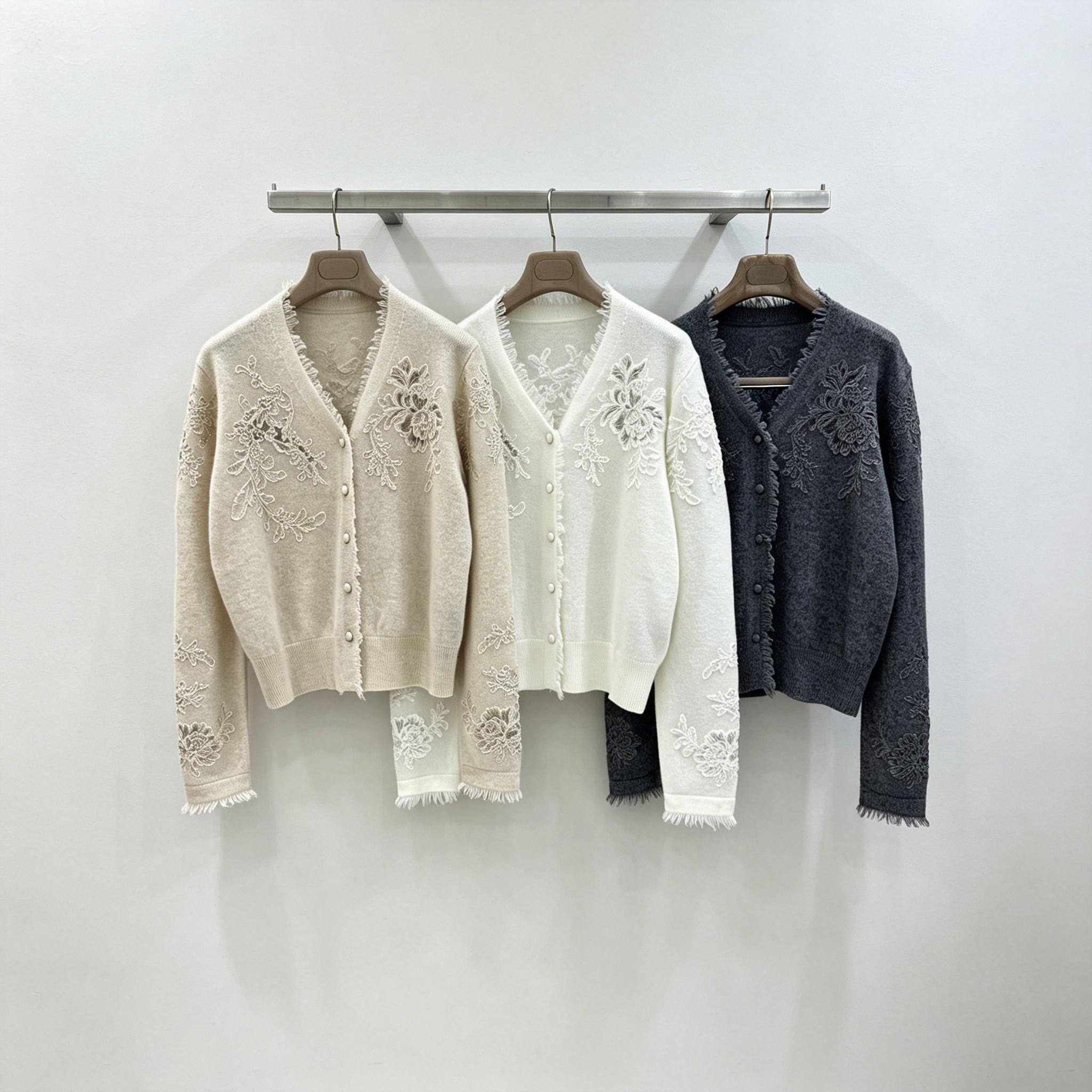 Tassel Fringe Trim - Женский вязаный кардиган с V-образным вырезом,