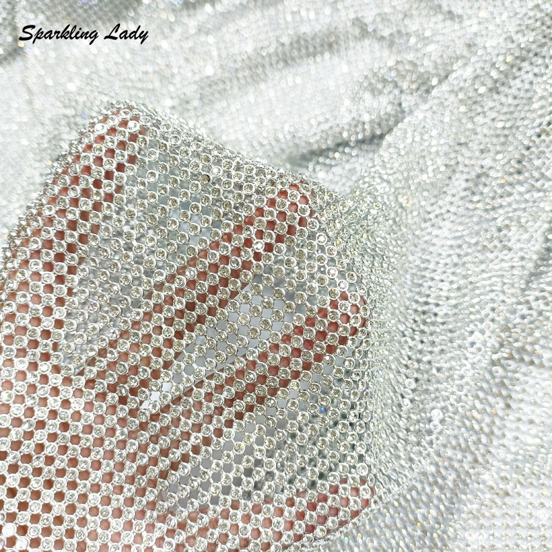 Металлическая ткань с кристалл – обзор и цена Crystal Mesh Fabric